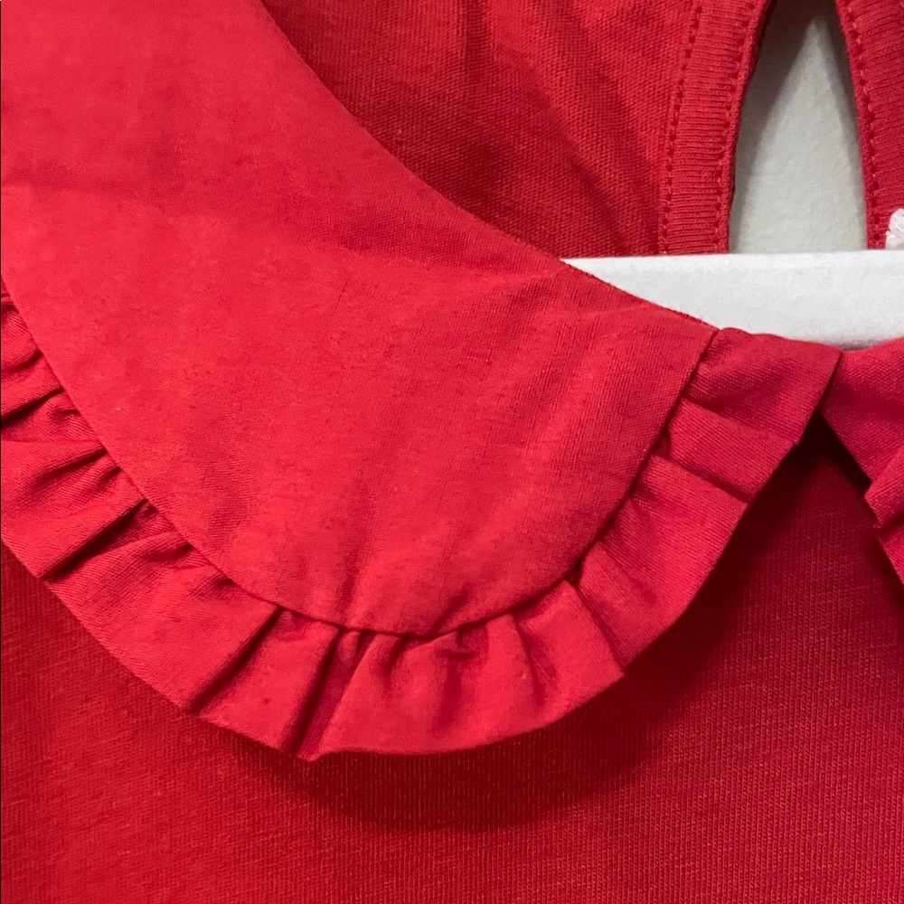 Chic Red Blouse with Peter Pan Collar - Picture 4 of 9